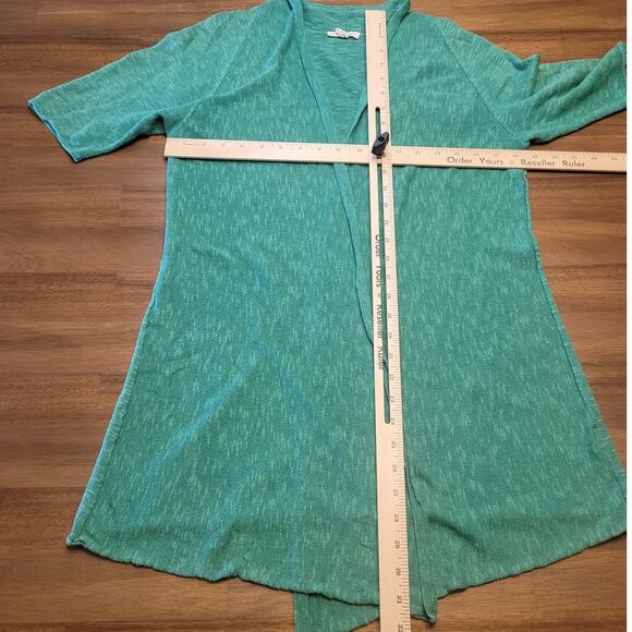 EILEEN FISHER Open-Front Linen/Cotton Cardigan PM – Green - Picture 5 of 8